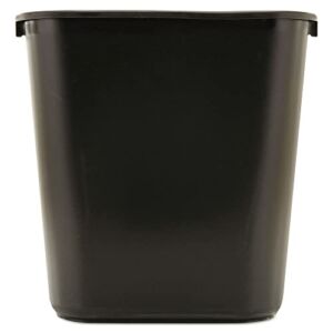Rubbermaid 295600Bk Deskside Plastic Wastebasket, Rectangular, 7 Gal, Black