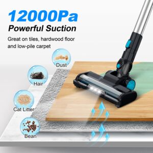 INSE Cordless Vacuum Cleaner, Lightweight Cordless Stick Vacuum with 2200mAh Battery, 6-in-1 Versatile Rechargeable Vacuum Up to 45mins Runtime, Quiet Vacuum Cleaner for Hard Floor Pet Hair Home Car