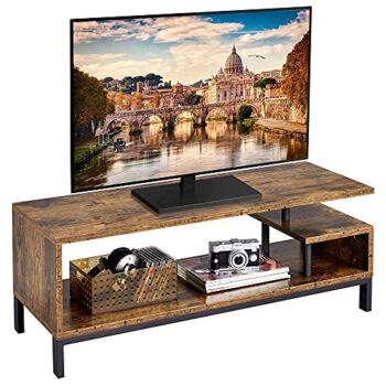 Yaheetech Industrial TV Stand for TVs up to 55 inch, Media Console Table with Storage Shelves for Living Room, Home Entertainment Center for Small Space, 42 x 16 x 16 inches, Rustic Brown | The Storepaperoomates Retail Market - Fast Affordable Shopping