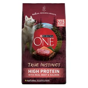 Purina ONE Natural, High Protein Dry Dog Food, True Instinct With Real Beef & Salmon – 27.5 lb. Bag