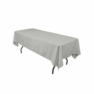 Runner Linens Factory Rectangular Polyester Tablecloth 60×120 Inches (Grey)
