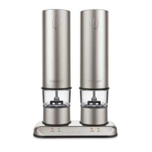 Cuisinart Rechargeable Electric Salt & Pepper Mill Set in Brushed Stainless Steel SP-4 | Newest Model