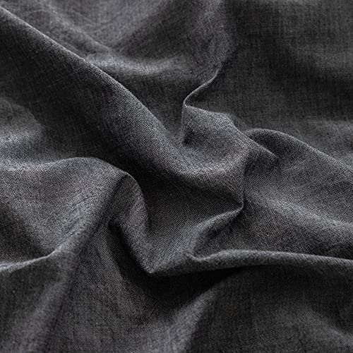 Face Two Face Bedding Duvet Cover Set 3 Pieces 100% Washed Cotton Duvet Cover Linen Like Textured Breathable Durable Soft Comfy (Queen, Gray) | The Storepaperoomates Retail Market - Fast Affordable Shopping
