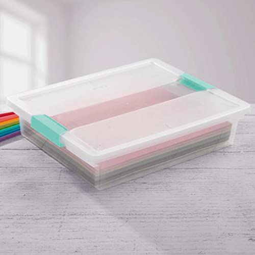 Sterilite Large 5.7 Qt Multi-Purpose File Clip Storage Box Organizing Tote Container with Latching Lid and Handles for Homes and Offices, (12 Pack) | The Storepaperoomates Retail Market - Fast Affordable Shopping