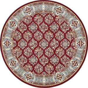 Unique Loom Narenj Collection Classic Traditional Textured Repeat Design Area Rug, 10′ 0″ x 10′ 0″, Burgundy/Tan
