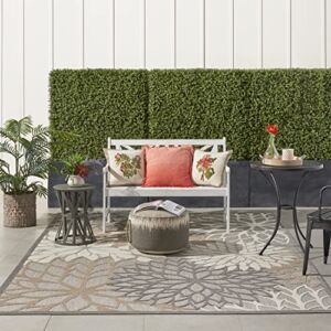 Nourison Aloha Indoor/Outdoor Floral Natural Area Rug (7′ x 10′), 7’X10′,