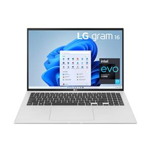 LG Gram 16Z90P Laptop 16″ Ultra-Lightweight, (2560 x 1600), Intel Evo 11th gen CORE i7 , 16GB RAM, 1TB SSD, Windows 11 Home, 22 Hour Battery, Alexa Built-in, 2X USB-C, HDMI, USB-A – Silver