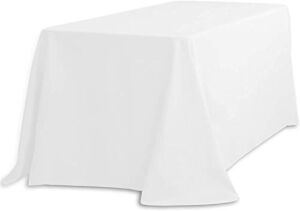 TABLECLOTHSFACTORY White 90×156 Polyester Rectangle Tablecloths