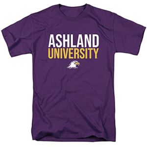 Ashland University Official Stacked Short Sleeve Mens Cotton T-Shirt,Purple, Large