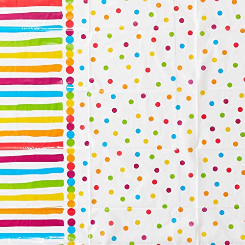 4 Pack Polka Dot Plastic Tablecloth, 108 x 54, with White dots by Oojami (Rainbow) | The Storepaperoomates Retail Market - Fast Affordable Shopping