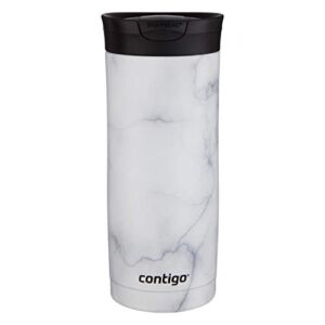 Contigo Huron Insulated Stainless Steel Travel Mug with SnapSeal Lid, 16oz White Marble