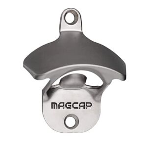 MAGCAP Outdoor Bottle Opener Wall Mounted – Style Magnetic Beer Bottle Opener that Catches Caps – Easy to Install and Incredibly Convenient