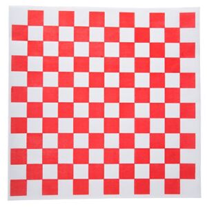 Checkered Deli Basket Liner, 12 X 12 Inches, Red and White, 100 Count
