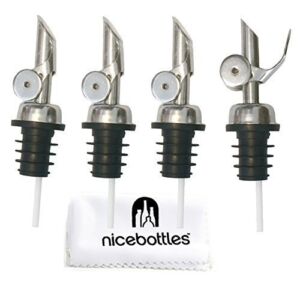 nicebottles Perfect Pour Weighted Stainless Steel Pourer, Pack of 4