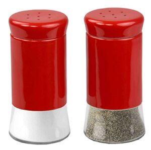 Home Basics Essence Collection Salt and Pepper Shaker Set, Red