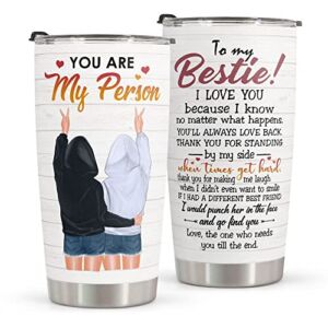 Macorner Gifts For Best Friend Women – Stainless Steel Tumbler 20oz Gifts For Women – Unique Gift For Bestie, Soul Sister, BFF, Coworker Birthday Gift Idea For Best Friend Friendship Gifts For Women