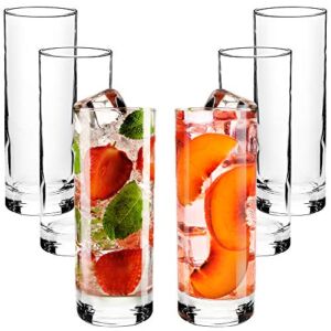 Highball Glasses with Heavy Base, Clear Drinking Glasses Set for Water, Juice, Cocktails, Wine, Beer, and Whiskey, 12 1/4 Ounce, Set of 6