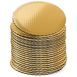 10 inch Gold Cake Boards Rounds, [24 Pack] Cake Base, 10-in Circle Cardboard, Disposable 10 in Round Cake Boards Perfect for Cake Decorating,