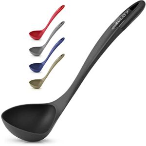Zulay Soup Ladle Spoon with Comfortable Grip – Cooking and Serving Spoon for Soup, Chili, Gravy, Salad Dressing and Pancake Batter – Large Nylon Scoop & Soup Ladel Great for Canning and Pouring