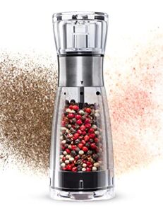 Pepper Grinder or Salt Mill Set Grind Smoothly-Adjustable Coarseness Refillable Pepper Mill Grinder Easy To Clean TREBLEWIND