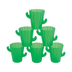 Plastic Cactus Shot Glasses, Set of 12 – Each Holds 2 oz – Fiesta and Cinco de Mayo Party Supplies