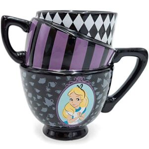 Silver Buffalo Disney’s Alice in Wonderland Stacked Teacup Sculpted Ceramic Coffee Mug, 20 Ounces