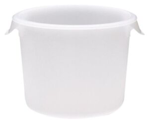 Rubbermaid Commercial Products Plastic Round Food Storage Container for Kitchen/Food Prep/Storing, 2 Quart, White, Container Only (FG572000WHT)