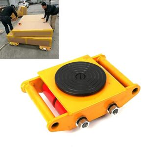 6T Industrial Machinery Mover with 360° Rotation Plat 13200lbs Machinery Moving Skates with 4 Roller Wheels Machinery Mover Dolly Skate, Orange, 1PC
