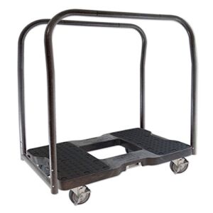 SNAP-LOC 1500 LB Panel CART Dolly Black with Steel Frame, 4 inch Casters, Panel Bars and Optional E-Strap Attachment