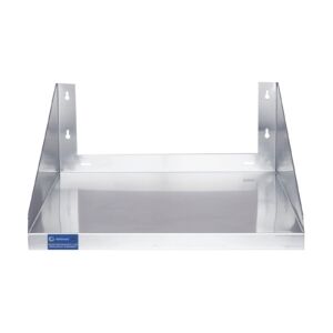 Stainless Steel Microwave Shelf | Appliance Shelf | Heavy Duty | Commercial Grade | Wall Mount | NSF Certified | Silver (24″ Length x 24″ Width)