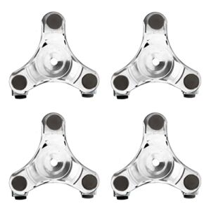 HYTPJX 4 pcs 6” Tri-Dolly Furniture Mover for Moving Appliance and Furniture Piano Table Moving Dolly Wheels Silver