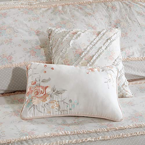 Madison Park 100% Cotton Comforter Set-Modern Cottage Design All Season Down Alternative Bedding, Matching Shams, Bedskirt, Decorative Pillows, Queen(90″x90″), Coral 9 Piece | The Storepaperoomates Retail Market - Fast Affordable Shopping