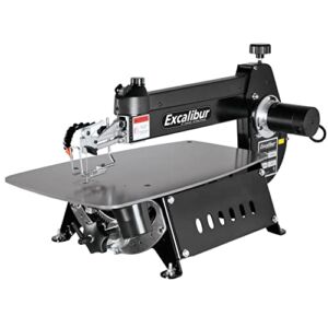 EXCALIBUR 21″ Scroll Saw – 1.3A Variable Speed Woodworking Saw with Tilting head & Foot Switch Controller – EX-21