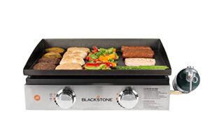 Blackstone 22″ Tabletop Grill without Hood- Propane Fuelled – 22 inch Portable Gas Griddle with 2 Burners – Rear Grease Trap for Kitchen, Outdoor, Camping, Tailgating or Picnicking (1666)
