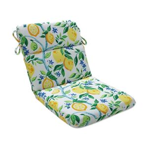 Pillow Perfect Outdoor/Indoor Lemon Tree Round Corner Chair Cushion, 1 Count (Pack of 1), Yellow