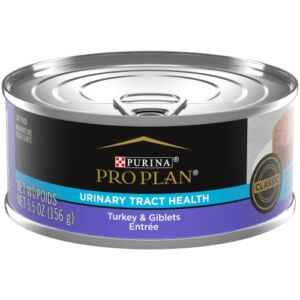 Purina Pro Plan Urinary Tract Cat Food Wet Pate, Urinary Tract Health Turkey and Giblets Entree – (24) 5.5 oz. Cans