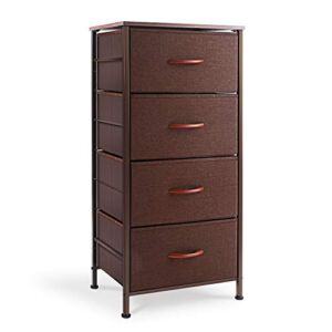 ROMOON Dresser Organizer with 4 Drawers, Fabric Dresser Tower for Bedroom, Hallway, Entryway, Closets – Espresso
