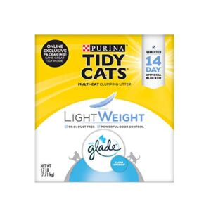 Purina Tidy Cats Low Dust, Multi Cat, Clumping Cat Litter, LightWeight Glade Clear Springs – 17 lb. Box, Packaging May Vary