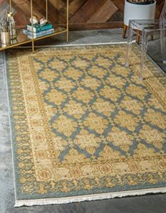 Unique Loom Edinburgh Collection Classic Oriental Traditional French Floral Country Inspired Design Area Rug, 9 ft x 12 ft, Blue/Beige