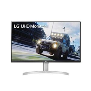 LG 32UN550-W Monitor 32″ UHD (3840 x 2160) Display, DCI-P3 90% Color Gamut, HDR 10, AMD FreeSync, Borderless Design, Tilt/Height Adjustable Stand – Silver