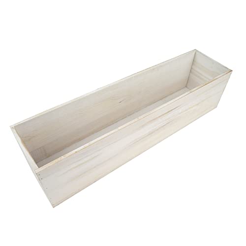 TABLECLOTHSFACTORY 24×6” Whitewash Wood Planter Boxes with Plastic Liner DIY Rustic Boxes Rectangle Wood Box for Wedding Party Decoration | The Storepaperoomates Retail Market - Fast Affordable Shopping