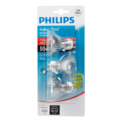 Philips 415794 Indoor Flood 50-Watt MR16 GU10 Base 120-Volt Light Bulb, 3-Pack | The Storepaperoomates Retail Market - Fast Affordable Shopping