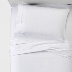 Threshold Performance Queen White Sheet Set Solids 400 Thread Count