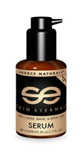 Source Naturals Skin Eternal Serum – Moisturizing Lotion C-Ester, DMAE, & Liopic Acid- 1.7 Fluid oz