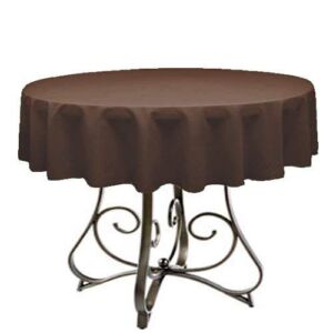 By Florida Tablecloth Factory Round 60″ Tablecloth Home Line Indoors (Brown)