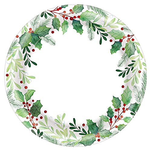 Traditional Holly Round Paper Plates – 6.75″ | Multicolor | Pack of 40 | The Storepaperoomates Retail Market - Fast Affordable Shopping