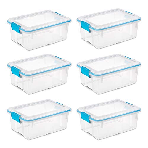 Sterilite Multipurpose 12 Quart Plastic Storage Container Tote Box with Secure Gasket Sealed Latching Lids for Home and Office Organization, (6 Pack) | The Storepaperoomates Retail Market - Fast Affordable Shopping