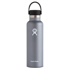 Hydro Flask Standard Mouth Water Bottle, Flex Cap – 21 oz, Graphite