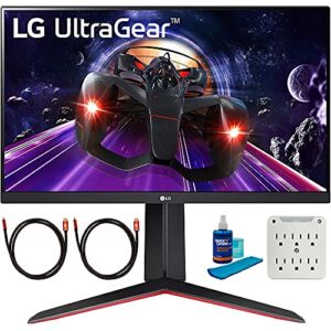 LG 24GN650-B 24 inch Ultragear FHD IPS 1ms 144Hz HDR Monitor with FreeSync Bundle with 2X 6FT Universal 4K HDMI 2.0 Cable, Universal Screen Cleaner and 6-Outlet Surge Adapter