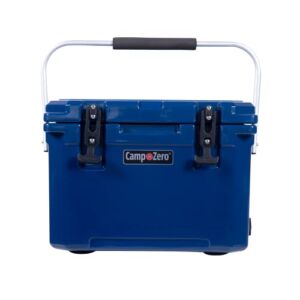 CAMP-ZERO 20 | 21 Qt. Premium Cooler with Molded-in Cup Holders and Folding Aluminum Handle | Navy